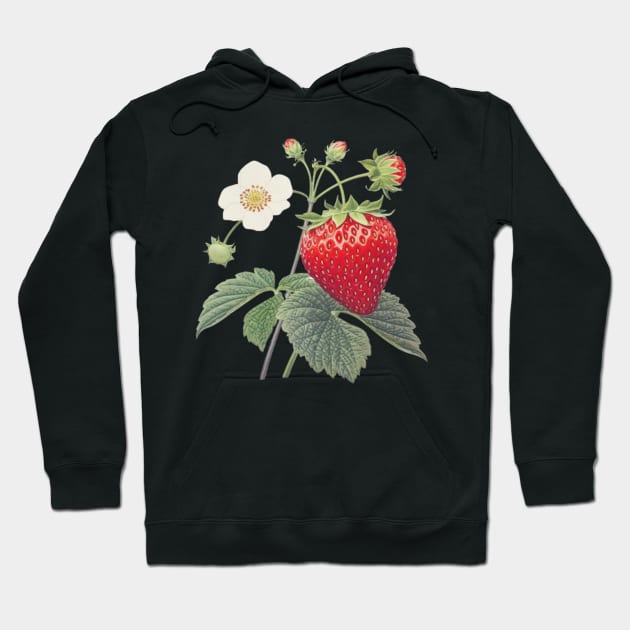 Strawberry Ukiyoe Art Japanese Art Hoodie by GrooveGeekPrints